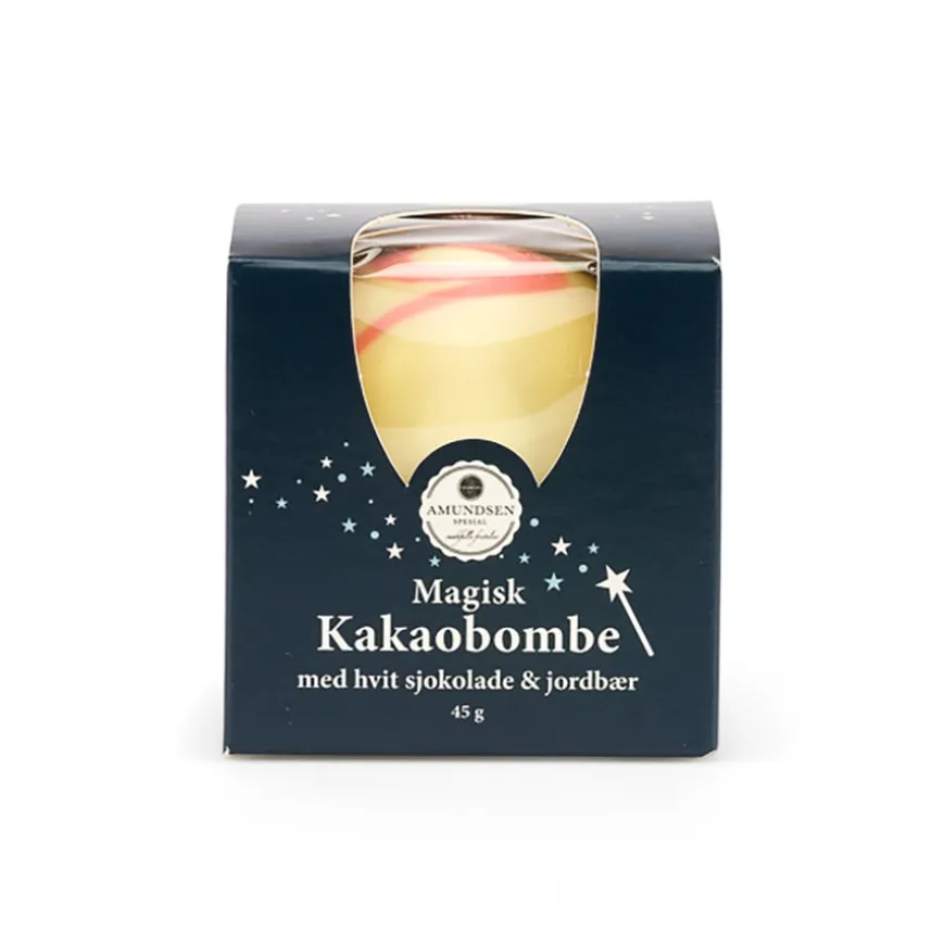 Amundsen Magisk Kakaobombe Hvit Sjokolade m/Jordbær