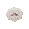 Christiania 1739 Juletid Asjett Gyngehest Rød Bølgekant 21cm
