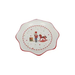 Christiania 1739 Juletid Asjett Gyngehest Rød Bølgekant 21cm