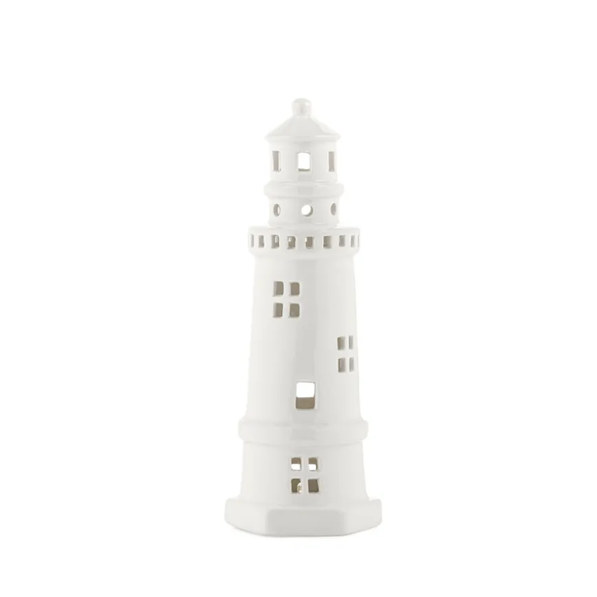 Fyrtårn Lykt 25 cm – Porsgrund Porselen | Maritim stemning med LED