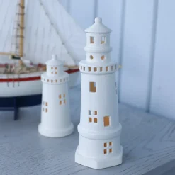 Fyrtårn Lykt 25 cm – Porsgrund Porselen | Maritim stemning med LED