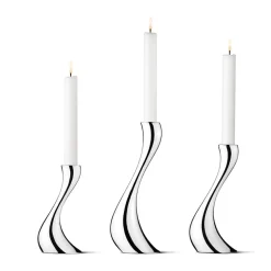 Georg Jensen Cobra Lysestake 3pk Blankt Rustfritt stål