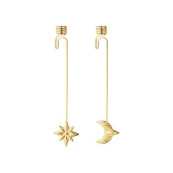 Georg Jensen Julepynt 2024 Lysholder Sett Måne & Stjerne 18kt Forgylt