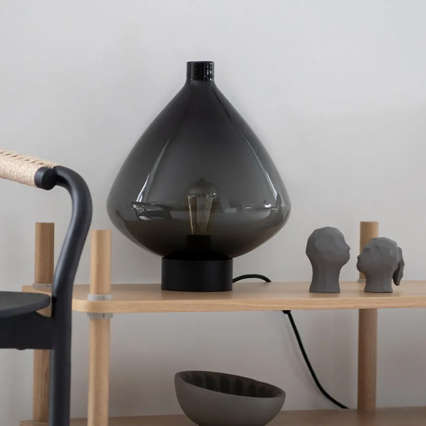 Hadeland Glassverk Arkiv Bordlampe 4218 Røkgrå