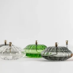 Hadeland Glassverk Aurora Oljelampe Optikk Grønn
