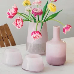 Hadeland Glassverk Dugg Vase 21cm Rosa