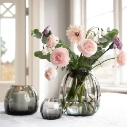 Hadeland Glassverk Ella Vase 140mm Røkgrå