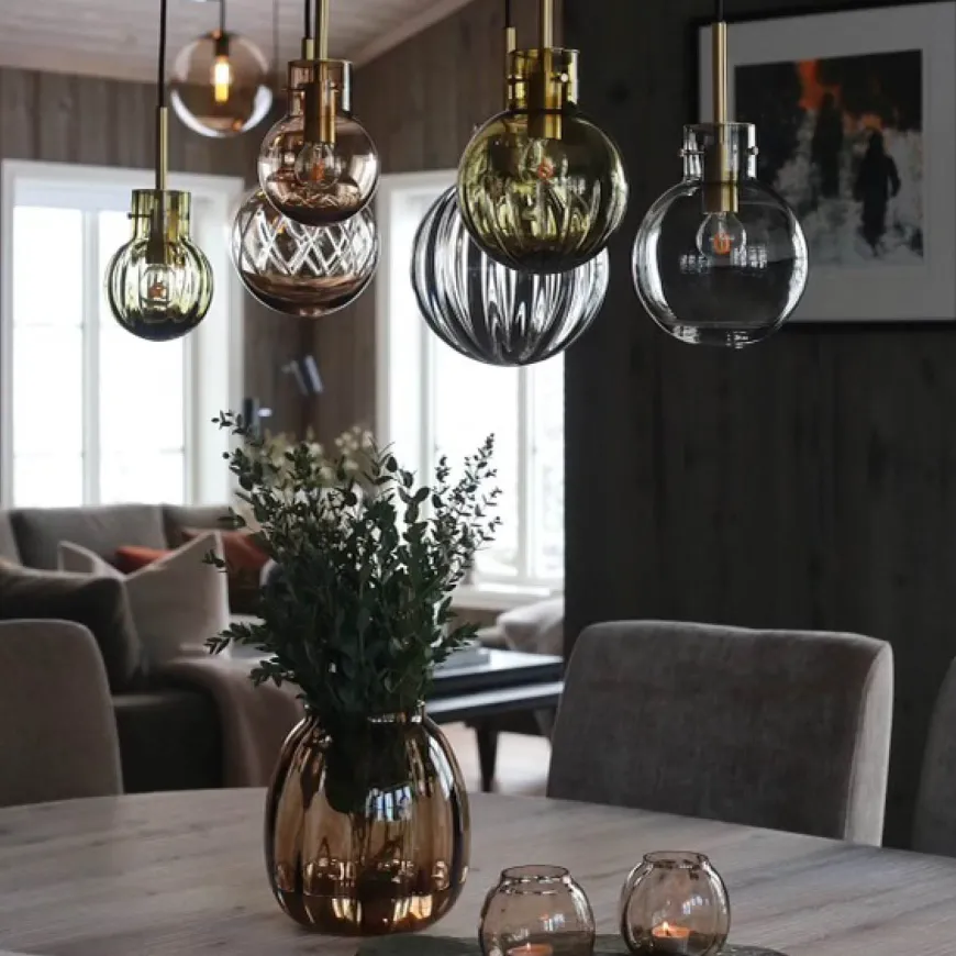 Hadeland Glassverk Krystalkule Taklampe