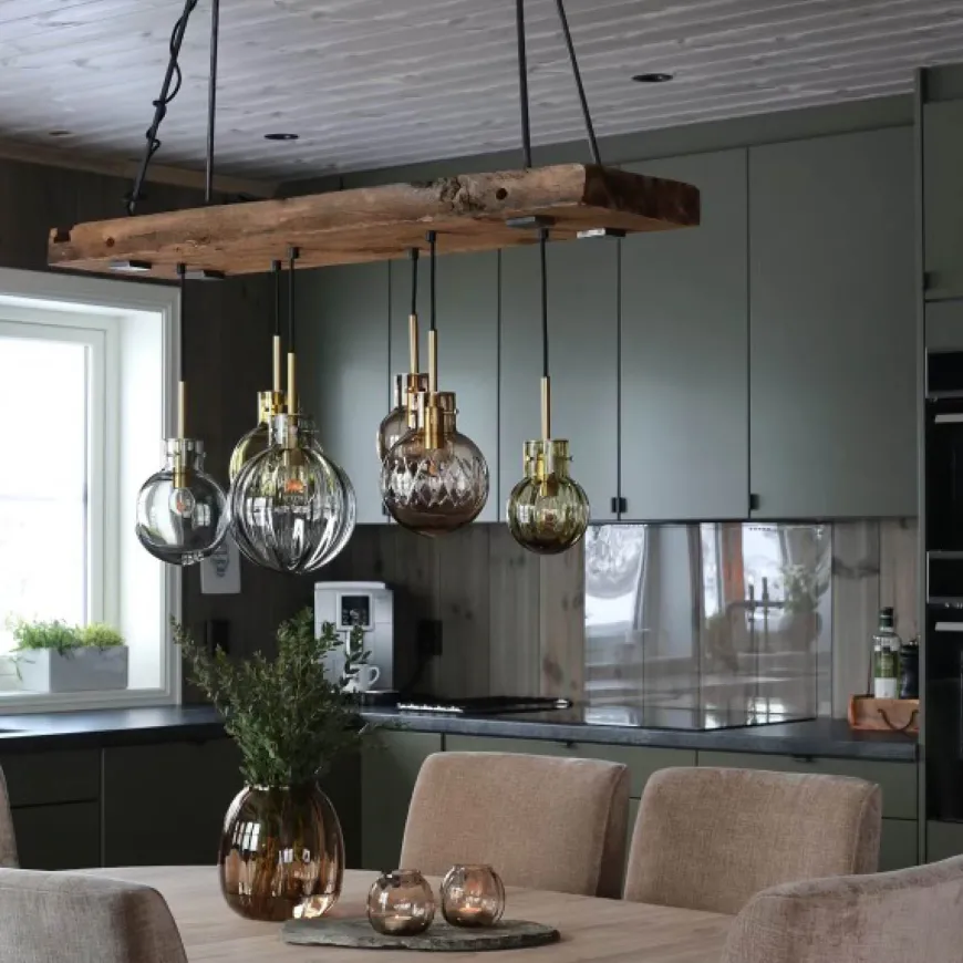 Hadeland Glassverk Krystalkule Taklampe