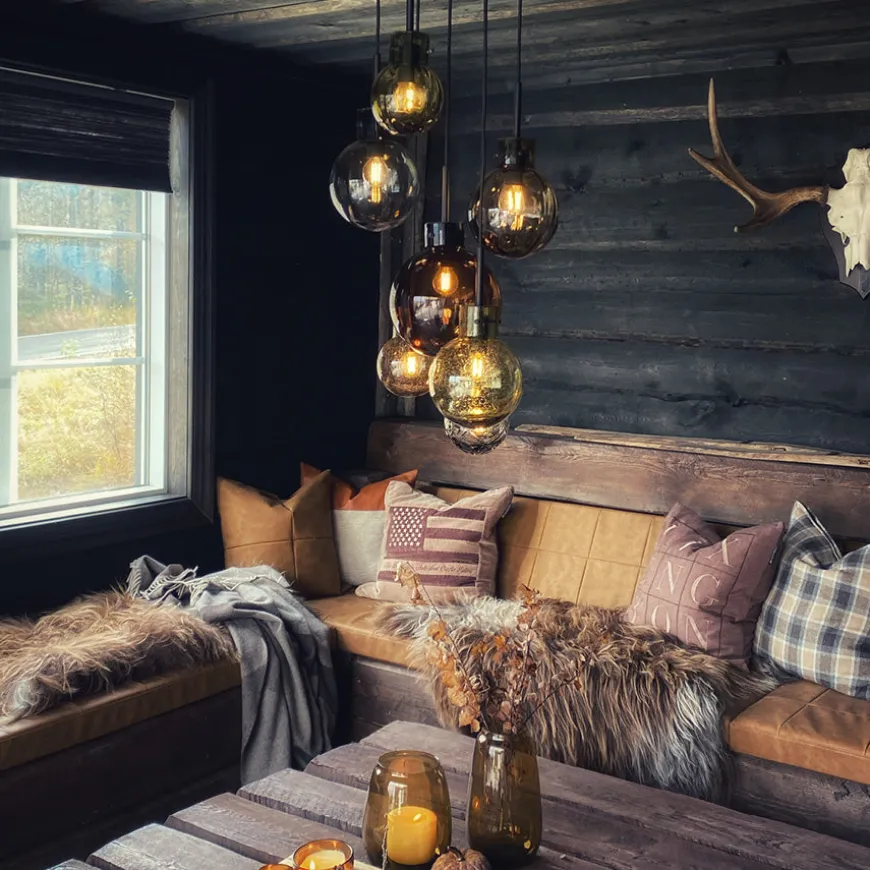 Hadeland Glassverk Krystallkule Taklampe