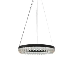 Hadeland Glassverk Krystallkongle Rund Taklampe 44 Kongler 80 cm