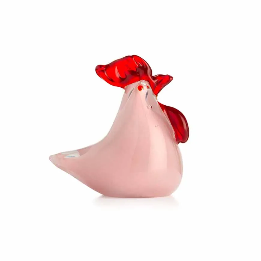 Hadeland Glassverk Påskepynt Glasshøne Rosa 8cm