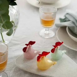Hadeland Glassverk Påskepynt Glasshøne Rosa 8cm