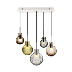 Hadeland Glassverk Rav Taklampe Krystallkuler 5stk