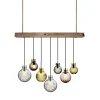 Hadeland Glassverk Rav Taklampe Krystallkuler 7stk m/Trebaldakin