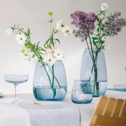 Hadeland Glassverk Siccori Vase 20cm Himmelblå