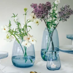 Hadeland Glassverk Siccori Vase 20cm Himmelblå