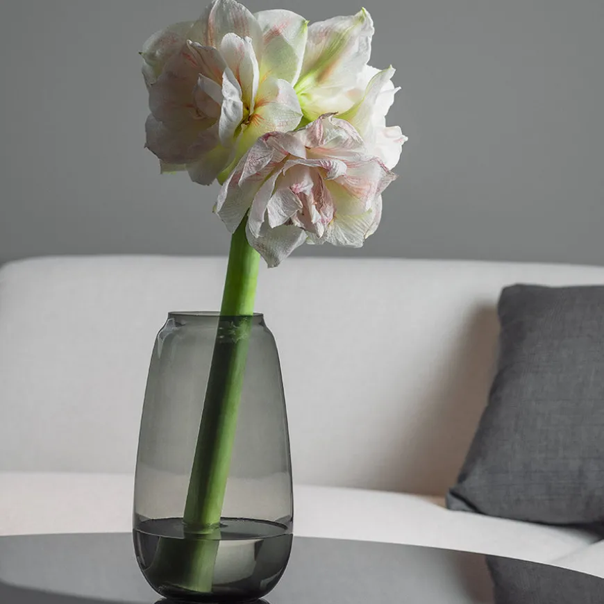 Hadeland Glassverk Siccori Vase 26cm Røkgrå