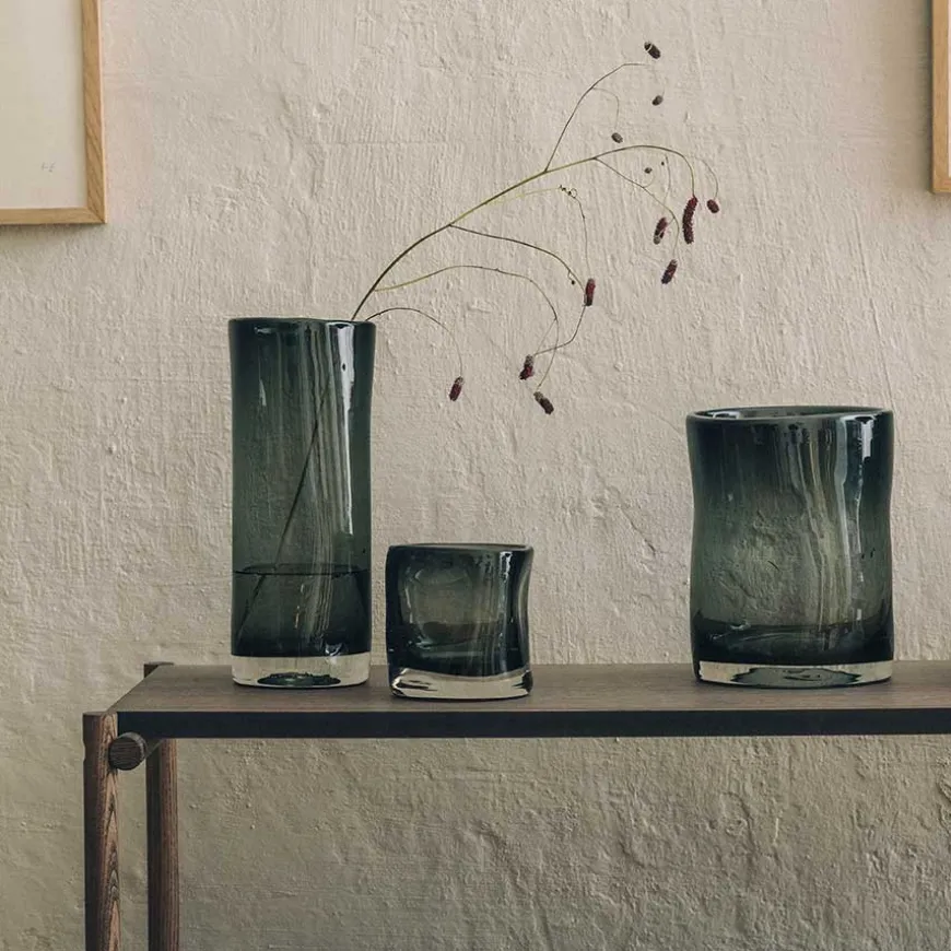 Hadeland Glassverk Sine Telysholder 12,5x10,5cm Røkgrå