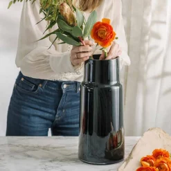Hadeland Glassverk Tindre Vase Røkgrå 38,7cm