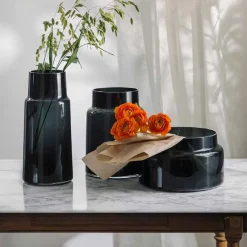 Hadeland Glassverk Tindre Vase/Lyslykt Røkgrå 17,8cm
