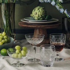 Hadeland Glassverk Victoria Champagneskål Ruteslip 25cl Klar