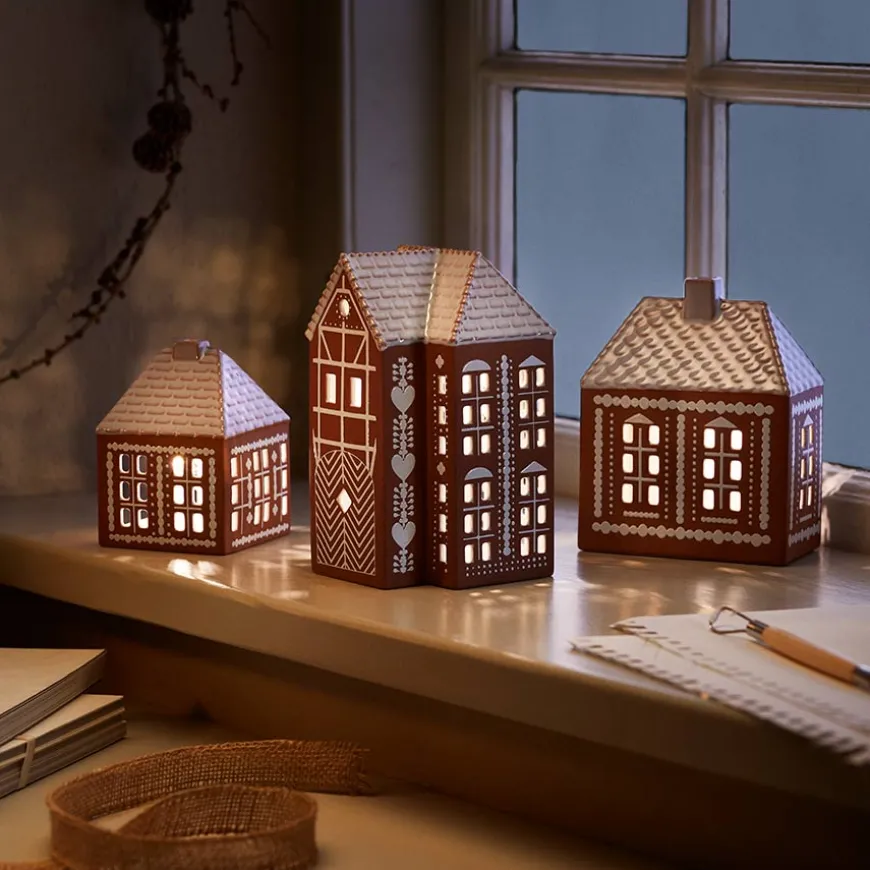 Kähler Gingerbread Lyshus Stor Brun