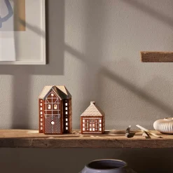 Kähler Gingerbread Lyshus Liten Brun