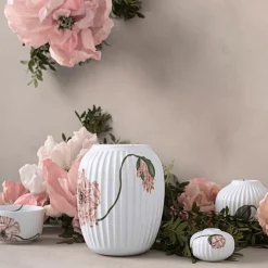 Kähler Hammershøi Poppy Lysestake 7,5cm Hvit m/Dekor