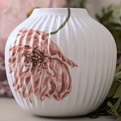 Kähler Hammershøi Poppy Vase 13cm Hvit m/Dekor