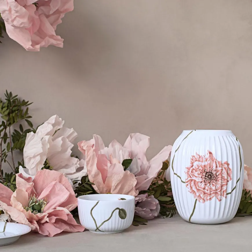 Kähler Hammershøi Poppy Vase 21cm Hvit m/Dekor