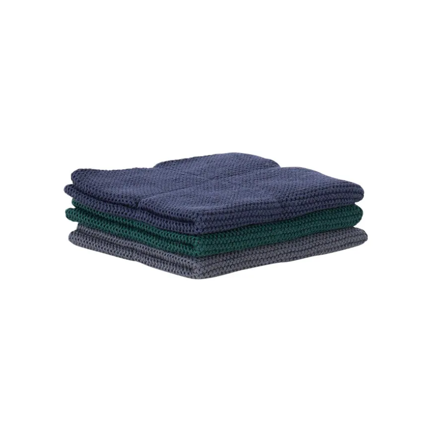 Klut Sort/Grønn/Blå 25x25cm 3pk