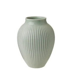 Knabstrup Keramik Vase 20cm Riflet Mint