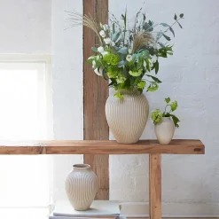 Knabstrup Keramik Vase 20cm Riflet Sand