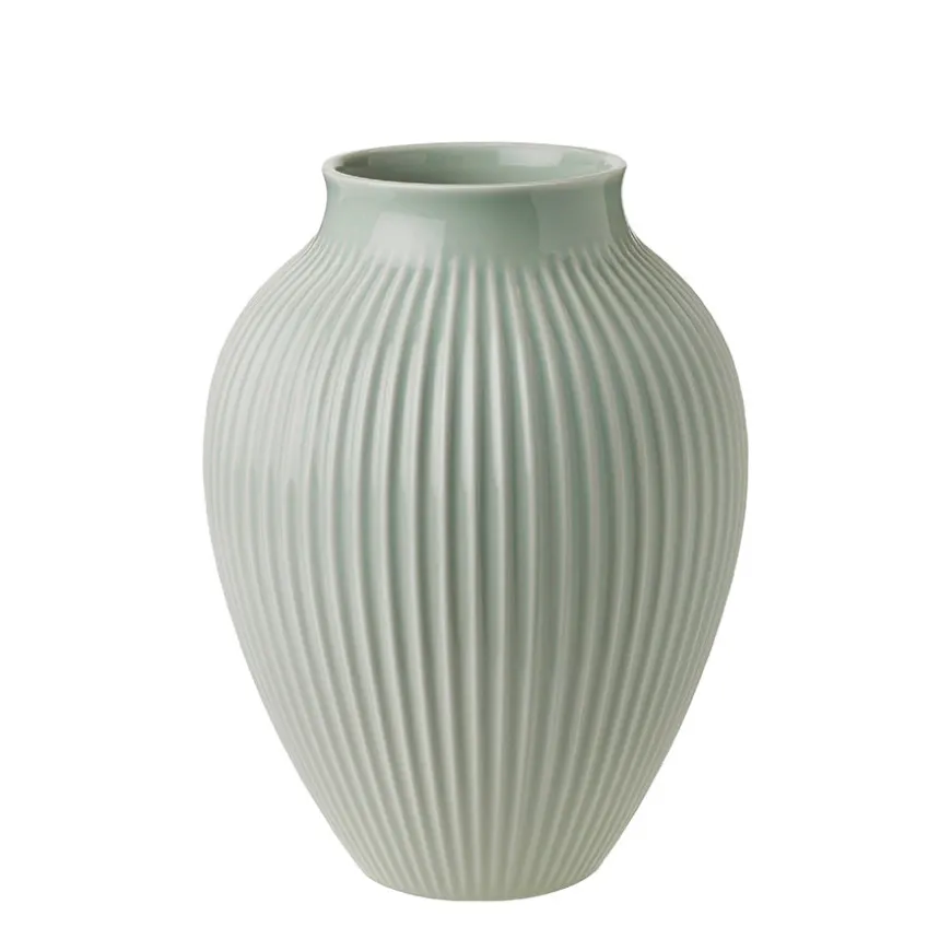 Knabstrup Keramik Vase 27cm Riflet Mint