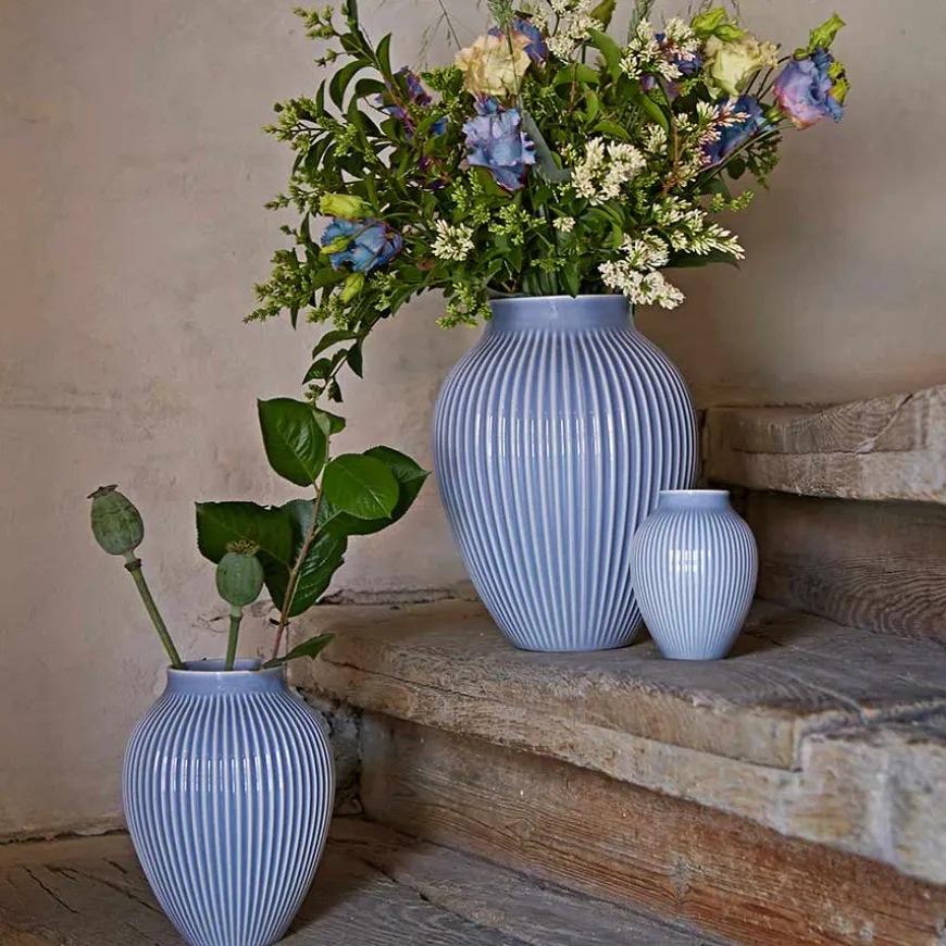 Knabstrup Keramik Vase 20cm Riflet Lavendel