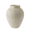 Knabstrup Vase 27cm Riflet Sand