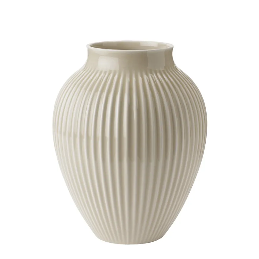 Knabstrup Vase 27cm Riflet Sand
