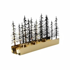 Lysestake 4 Lys Skog Gull 25,5cm x 15,8cm