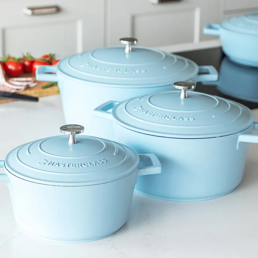 Masterclass Cast Aluminium Gryte 4L Himmelblå