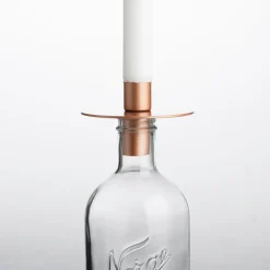 Norgesglasset Lysholder til Norgesflaske Rosegull