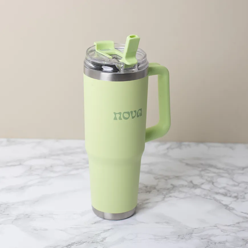 Nova Dynamic Termokopp m/Sugerør 1,1L Mint Grønn