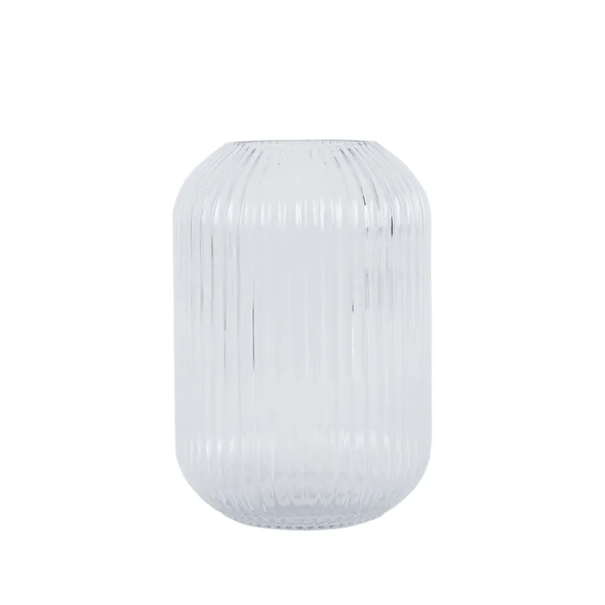 Nova Edge Vase m/riller Klar 22cm