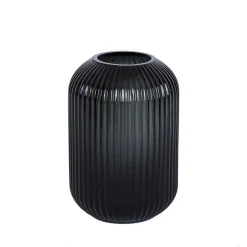 Nova Edge Vase m/riller Sort 22cm