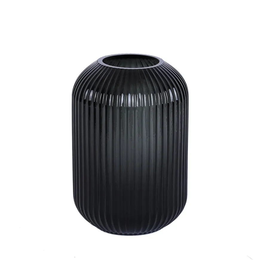 Nova Edge Vase m/riller Sort 22cm