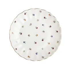 Nova Lilly Asjett m/Blomster og Gullkant 21cm Hvit
