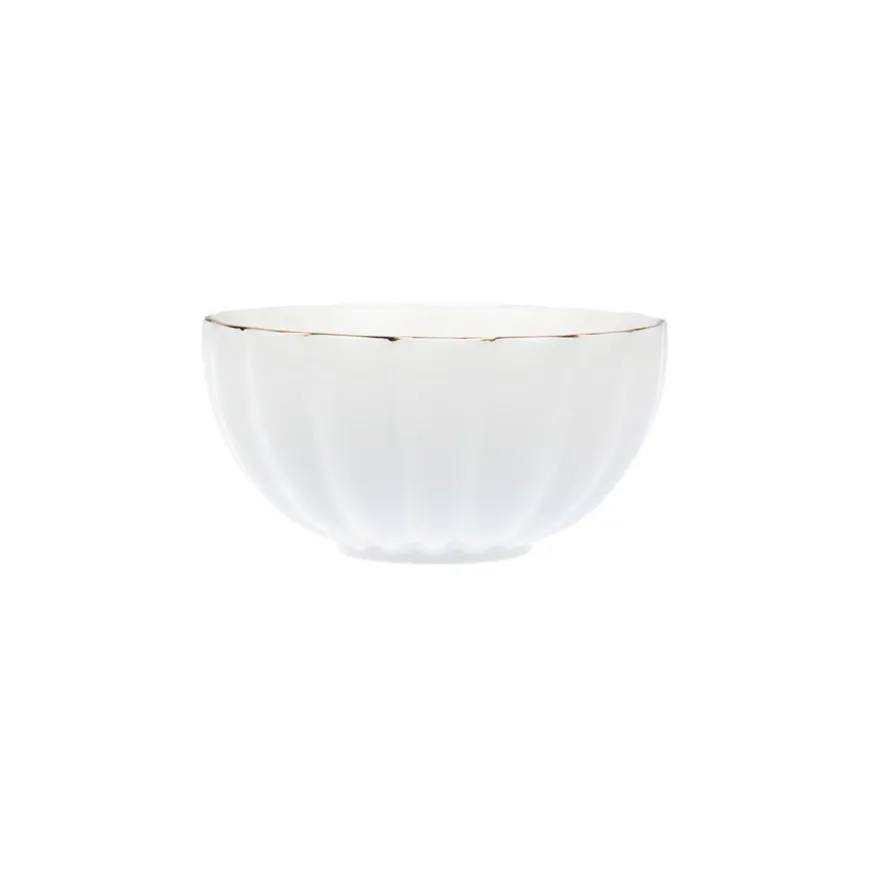 Nova Lilly Bolle 13cm Hvit m/Gullkant