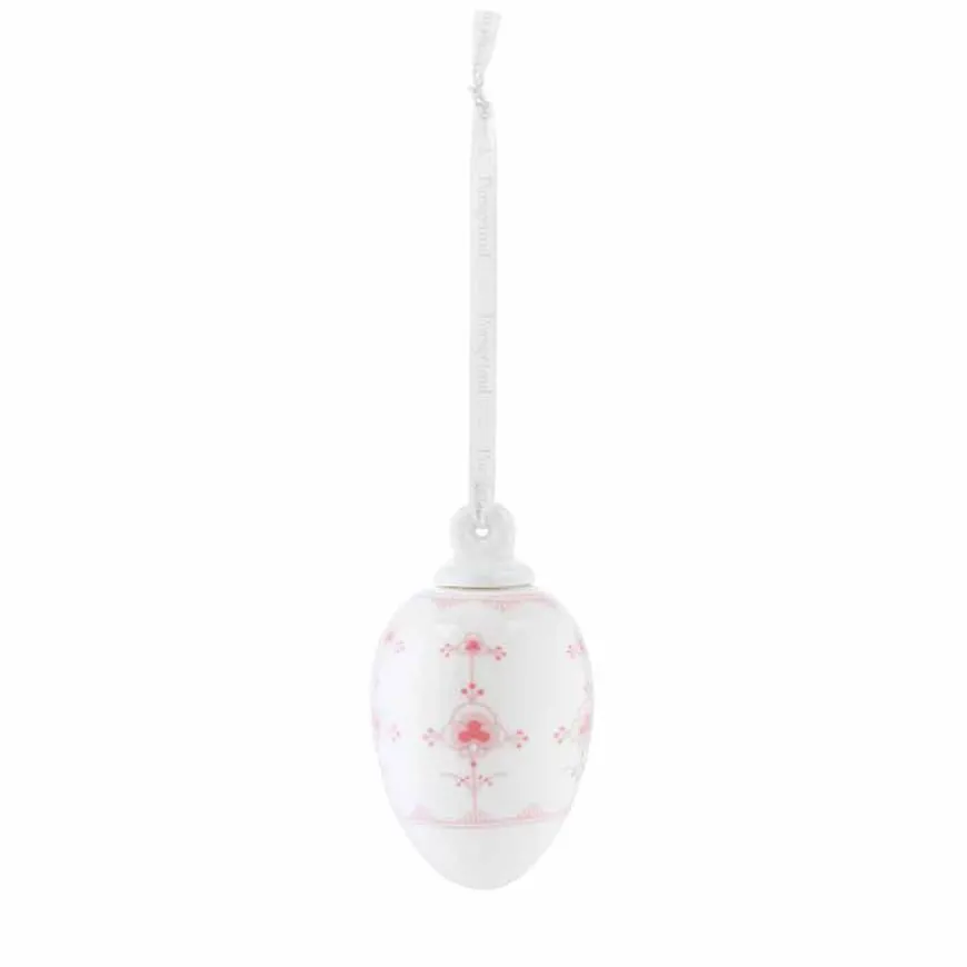 Porselenegg Stråmønster 4,5cm Rosa