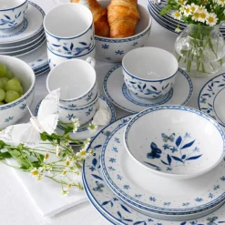 Porsgrunds Porselænsfabrik Bluebird Flower Tallerken Flat 22 cm