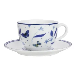 Porsgrunds Porselænsfabrik Bluebird Butterfly Kopp med Skål 23 cl